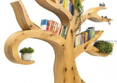 Fa formájú design könyvespolc