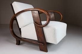 Art deco szék hajlított karfa