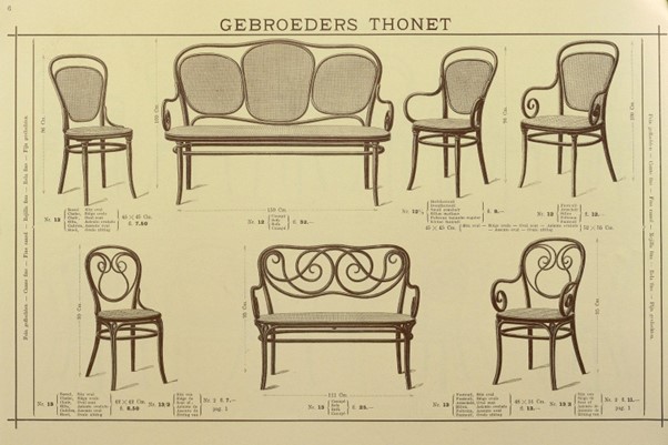 Thonet szék katalógus 19. század